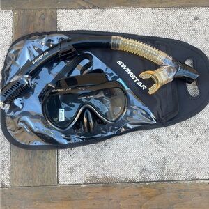 Swims Snorkel Set with Black and Yellow Accents